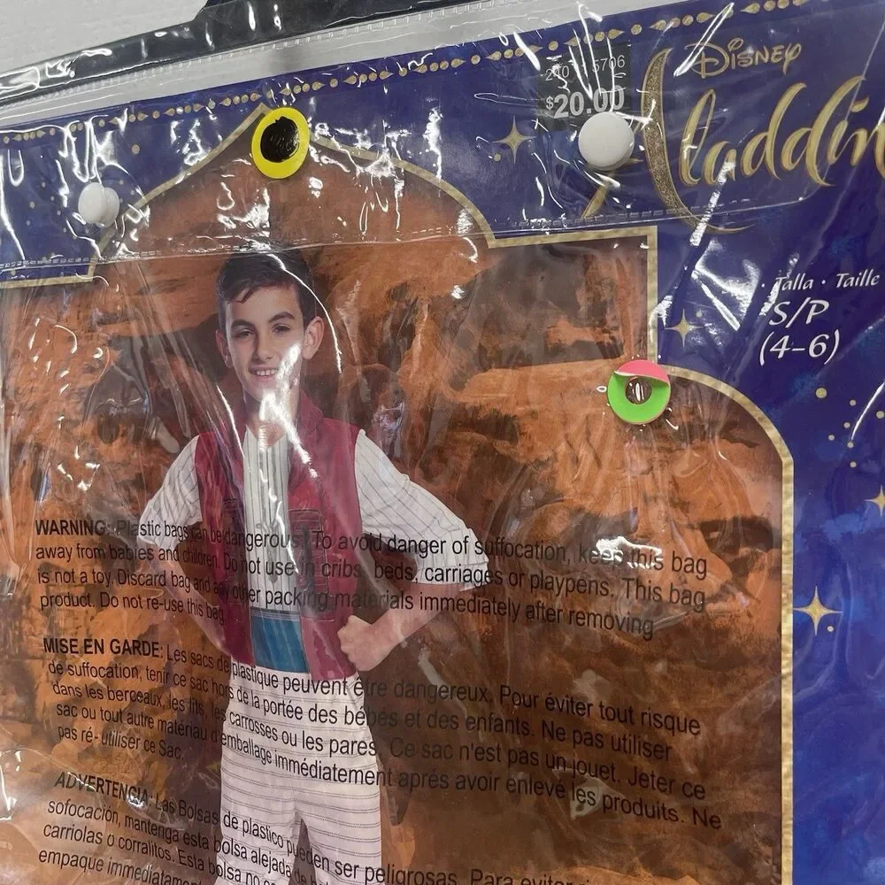 NEW Disney Aladdin Small Live Action Movie Child Boys Costume by Disguise Inc